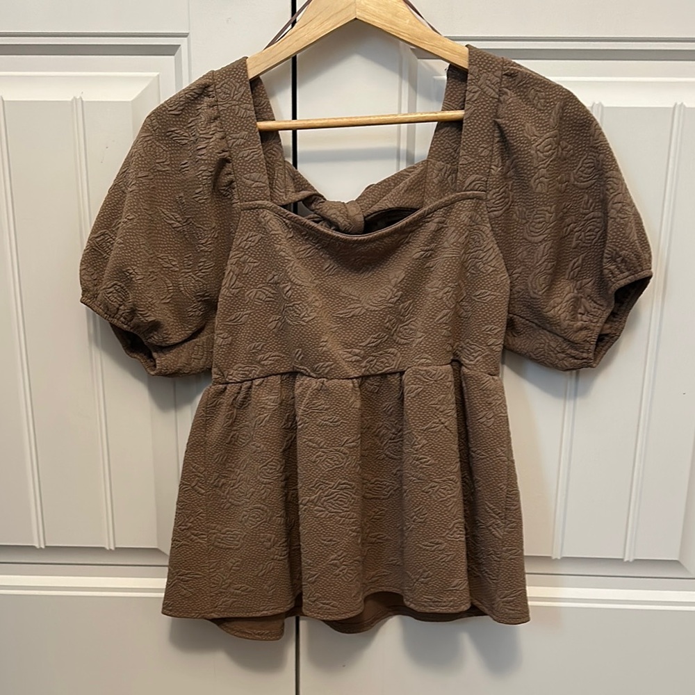 Brown Textured Women's Top